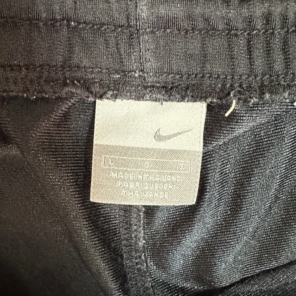 Nike Side Stripe Track Pants XL Black White Side Zip Hem Polyester